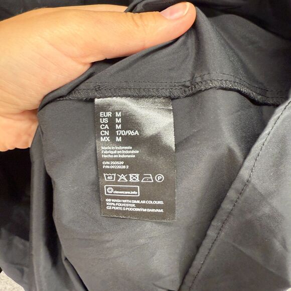 H&M Dress Women M Medium Black Shift Short Crew Neck Long Sleeve Tasseled Casual - Picture 7 of 8